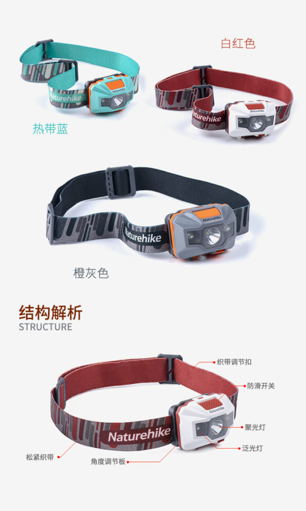 Đèn pin siêu sáng đội đầu kháng nước sạc USB NatureHike NH00T002-D