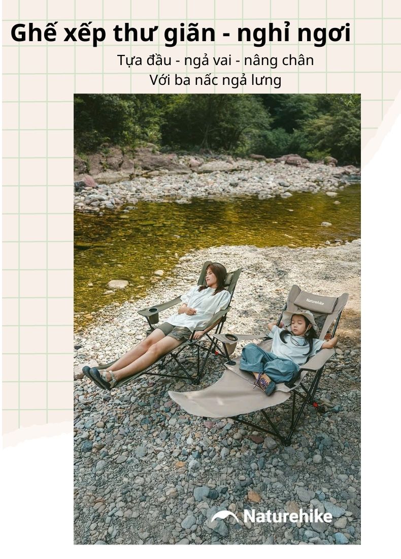 Ghế ngồi thư giãn đi cắm trại Naturehike CNK2550JJ023